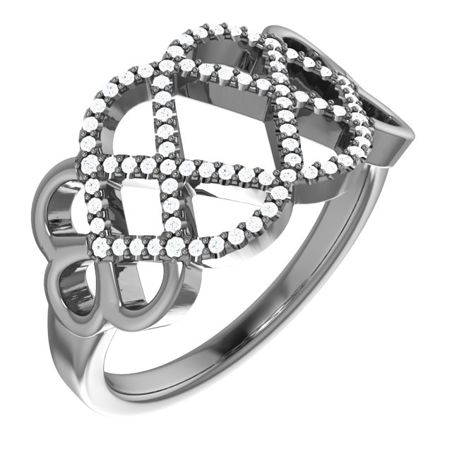 14K White 1/5 CTW Diamond Woven Ring