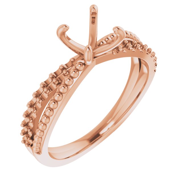 Accented Beaded Engagement Ring or Band