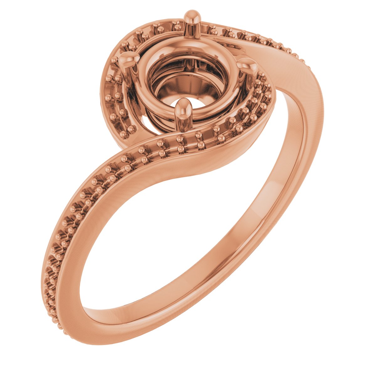 Halo-Style Bypass Engagement Ring