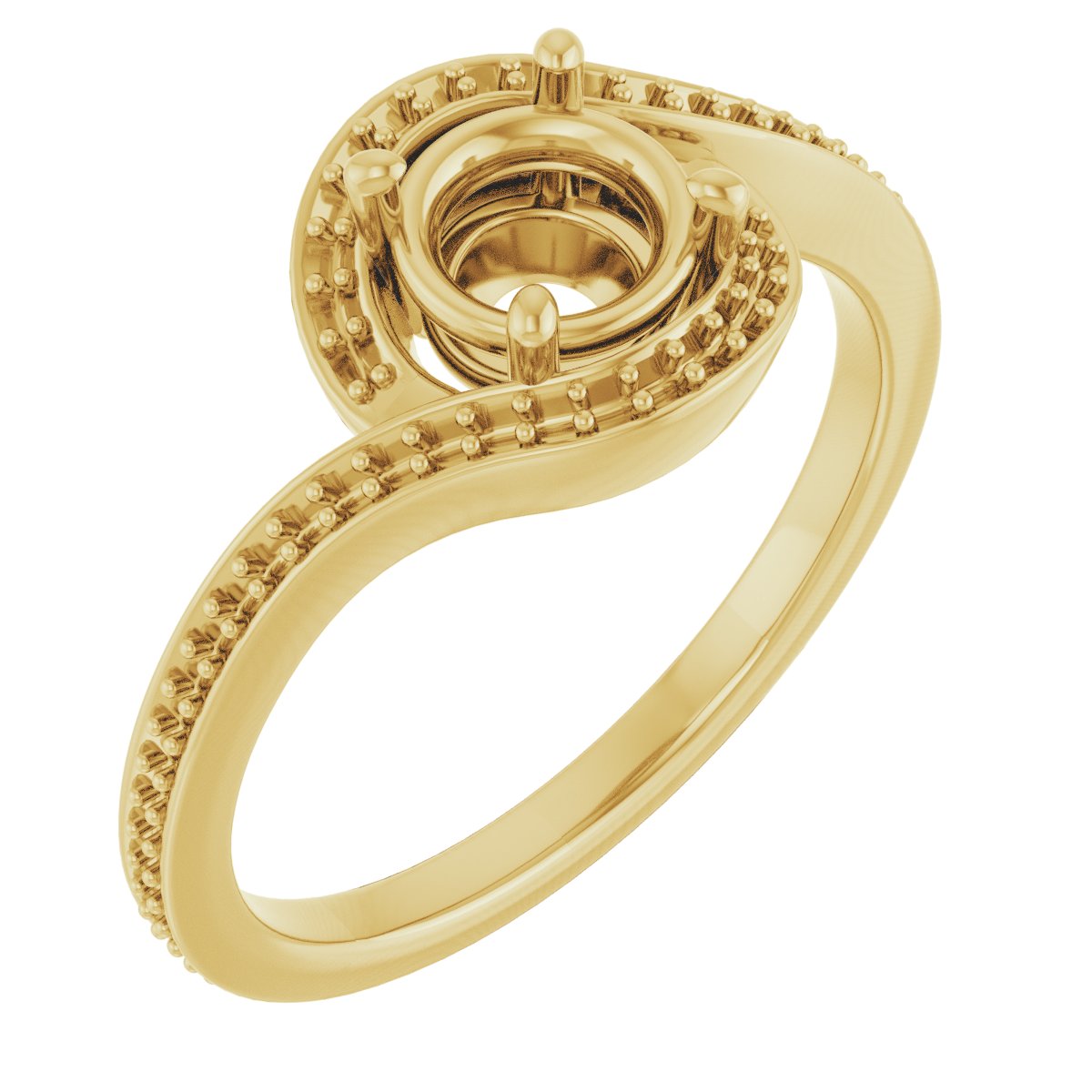 Halo-Style Bypass Engagement Ring