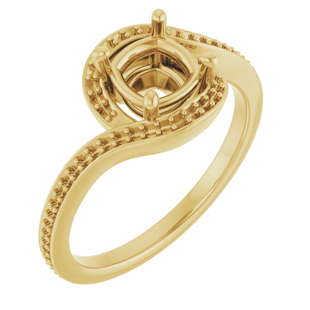 Halo-Style Bypass Engagement Ring