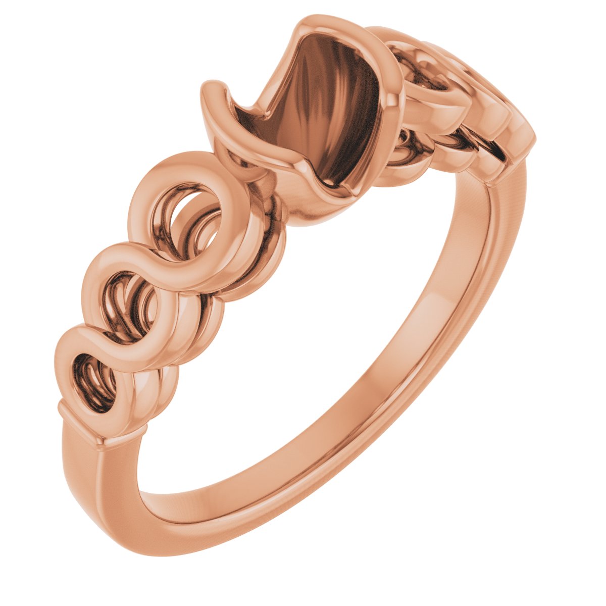 Half-Bezel Accented Engagement Ring