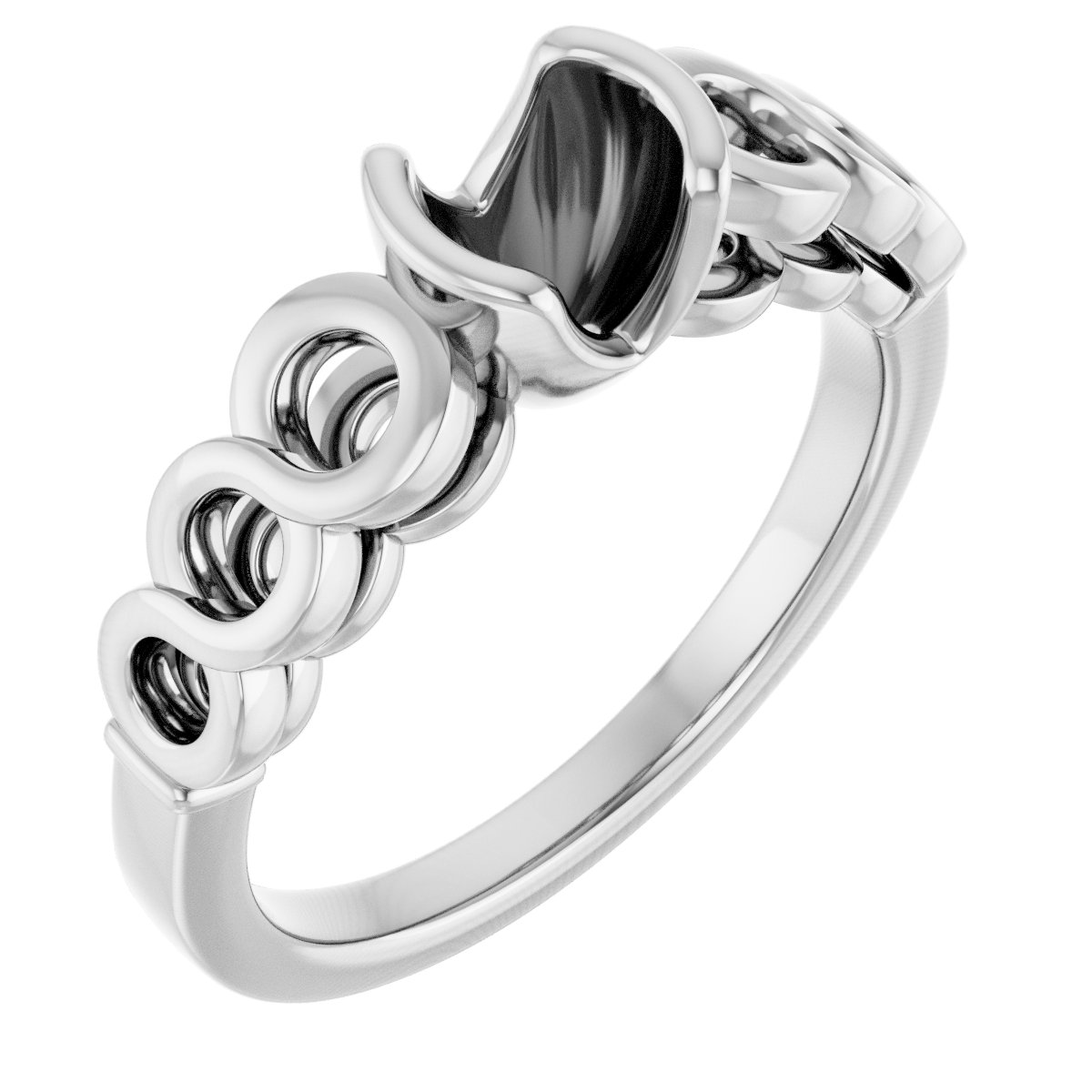 Half-Bezel Accented Engagement Ring