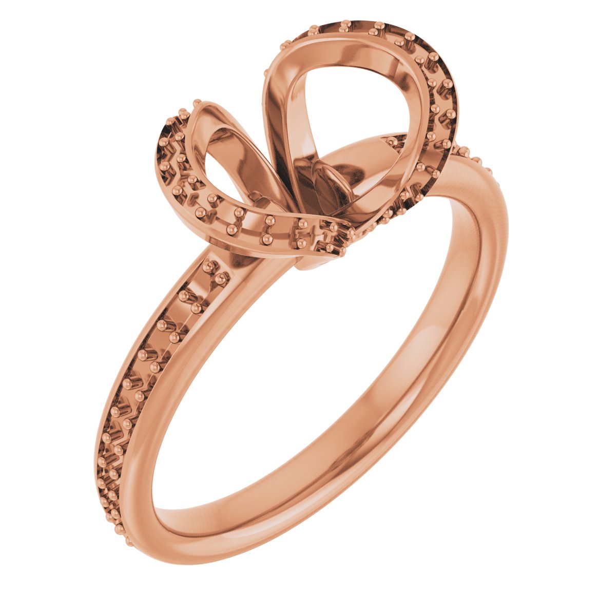 Half-Bezel Halo-Style Engagement Ring