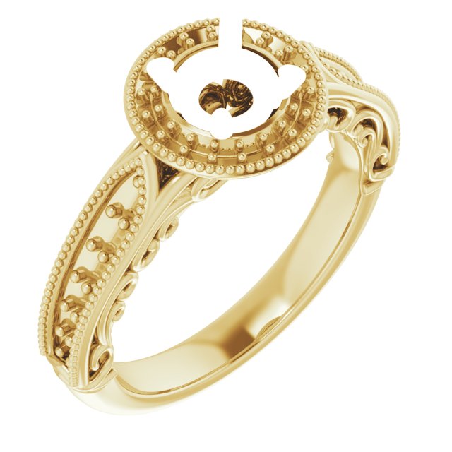 Halo-Style Vintage-Inspired Engagement Ring