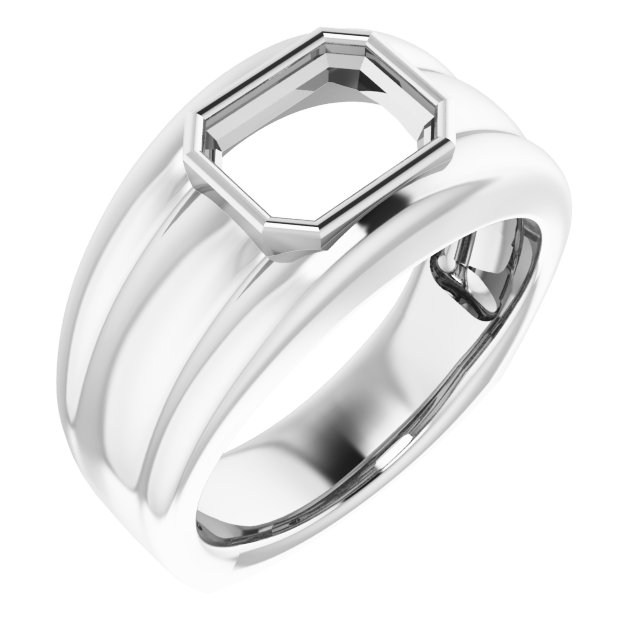 Grooved Bezel-Set Ring