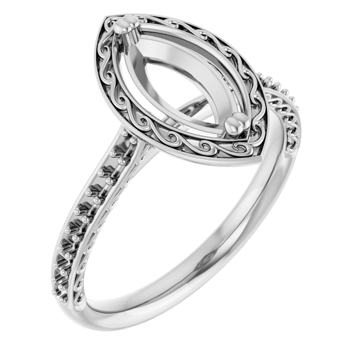 Twin-Prong Accented Engagement Ring