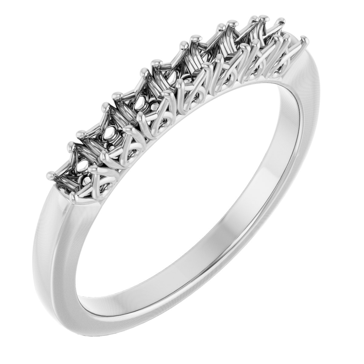 14K White 3/8 CTW Natural Diamond Anniversary Band