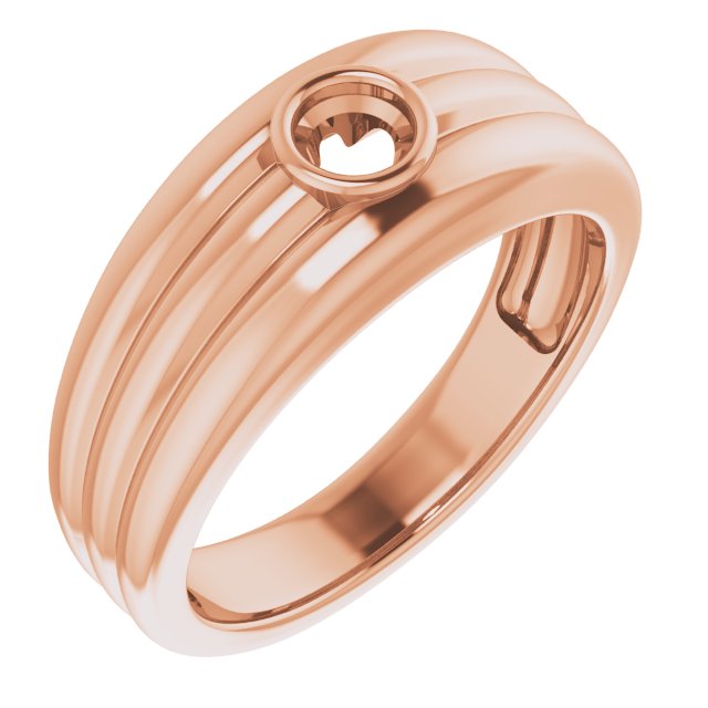 Grooved Bezel-Set Ring