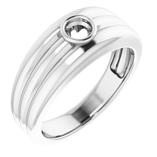 Grooved Bezel-Set Ring