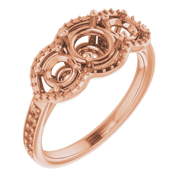 Three-Stone Halo-Style Ring