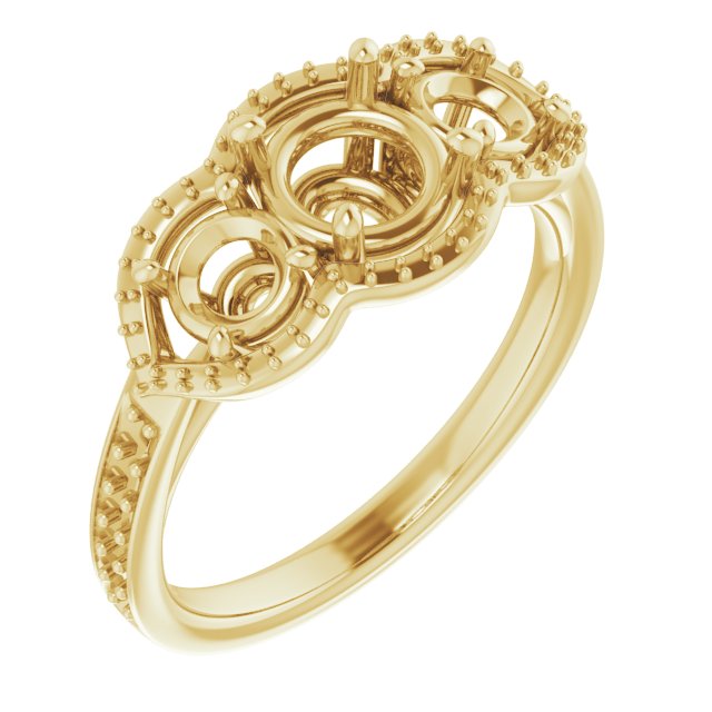 Three-Stone Halo-Style Ring