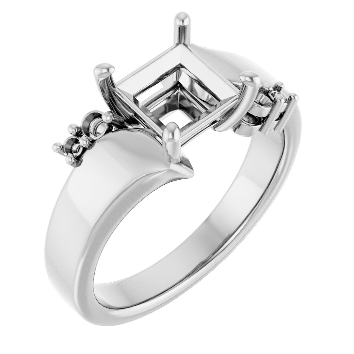 Accented Bypass Engagement Ring
