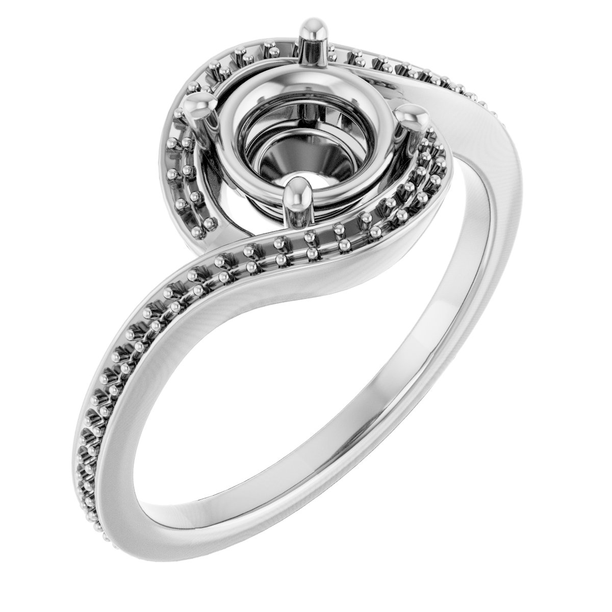 Halo-Style Bypass Engagement Ring