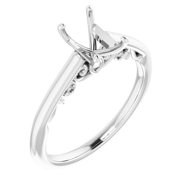 Accented Sculptural Engagement Ring
