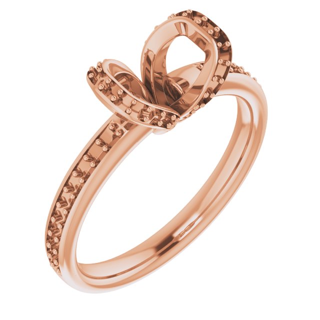 Half-Bezel Halo-Style Engagement Ring