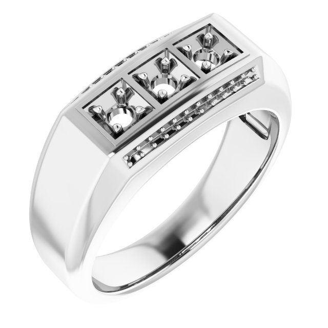 14K White 1/2 CTW Diamond Men-s Ring 