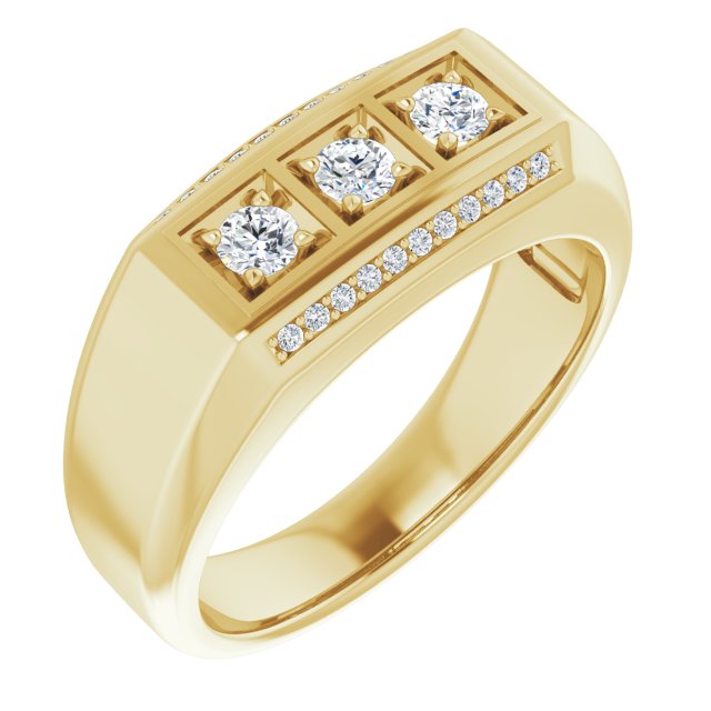 14K Yellow 3/8 CTW Natural Diamond Ring