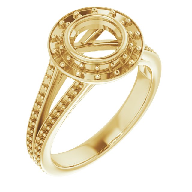 Bezel-Set Halo-Style Engagement Ring