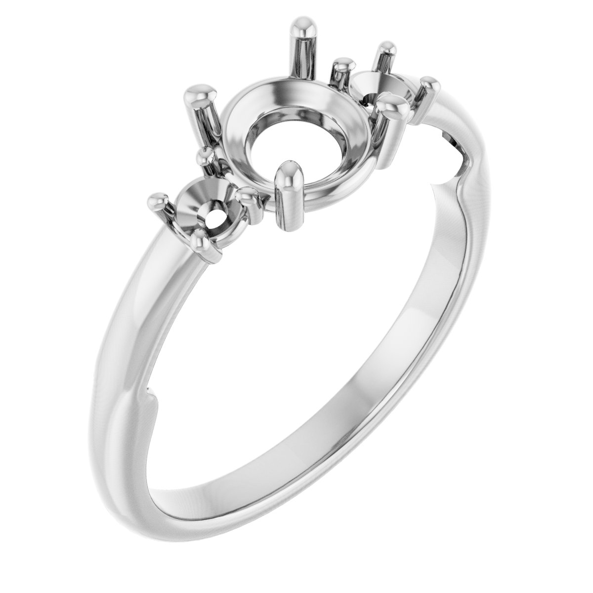 Three-Stone Sculptural Engagement Ring