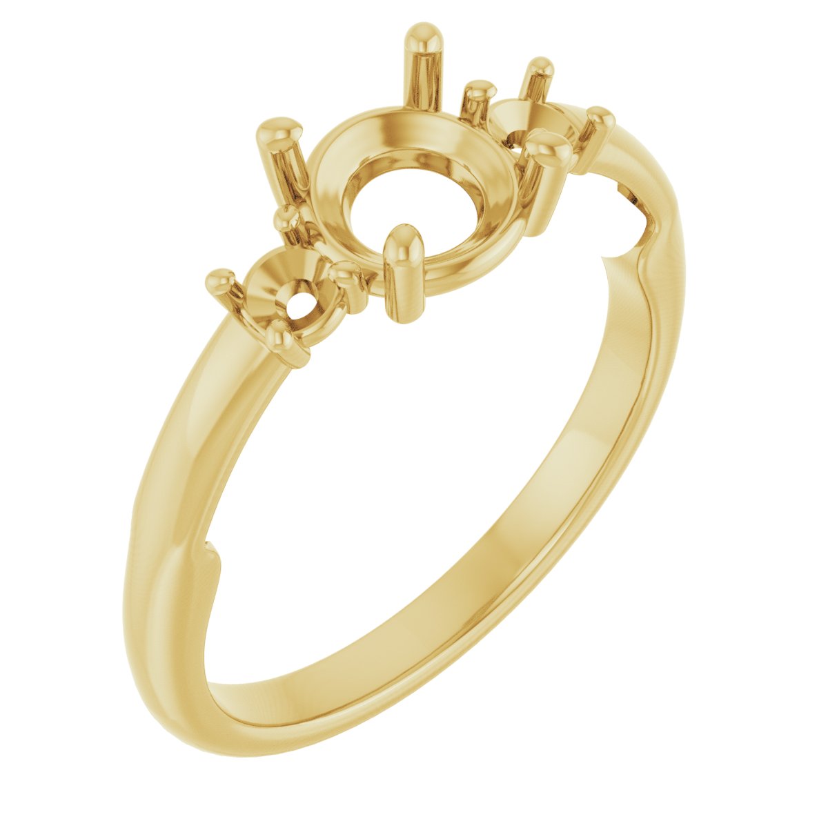 Three-Stone Sculptural Engagement Ring