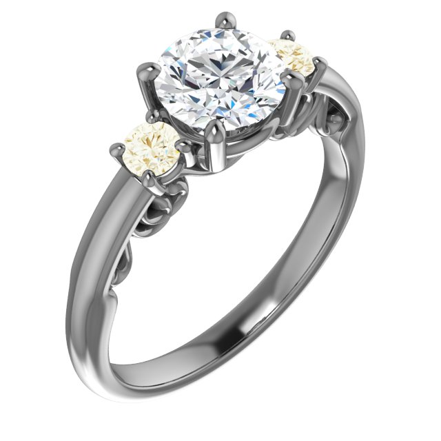 Three-Stone Sculptural-Style Engagement Ring