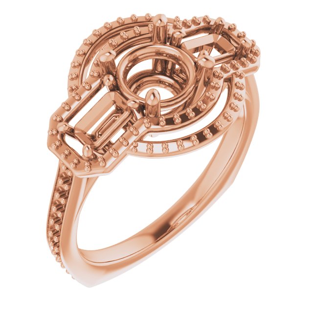 Three-Stone Halo-Style Engagement Ring