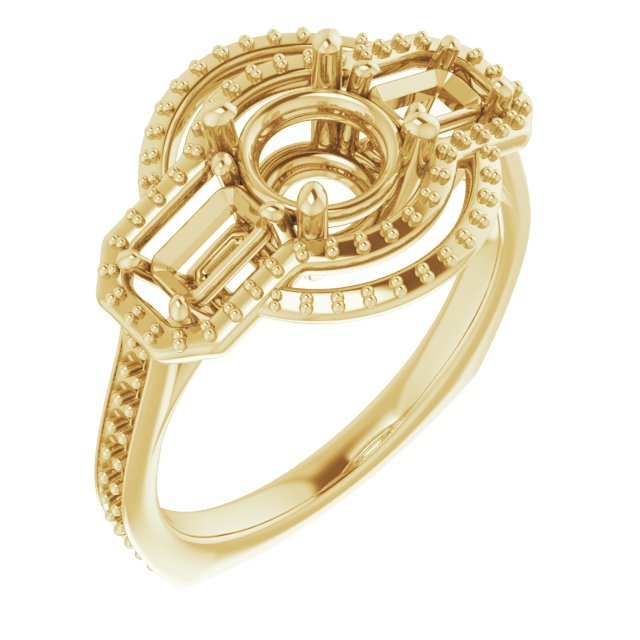 Three-Stone Halo-Style Engagement Ring