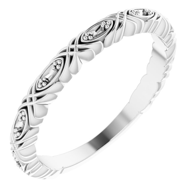 14K White .05 CTW Diamond Anniversary Band