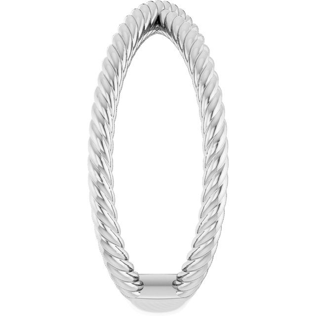14K White Rope Criss-Cross Ring