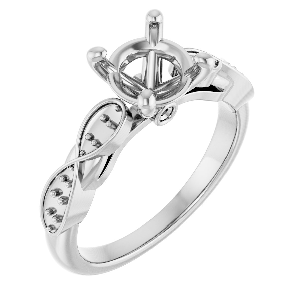 Accented Infinity-Inspired Engagement Ring