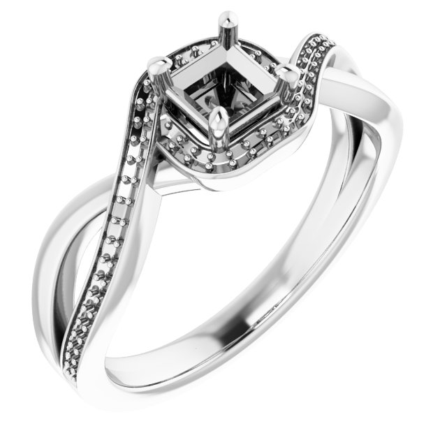 Halo-Style Bypass Engagement Ring
