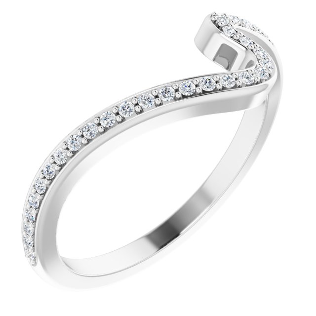 14K White 1/6 CTW Diamond Band for 4.4 mm Round & 5.2 mm Round Engagement Ring