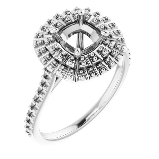 Double Halo-Style Engagement Ring
