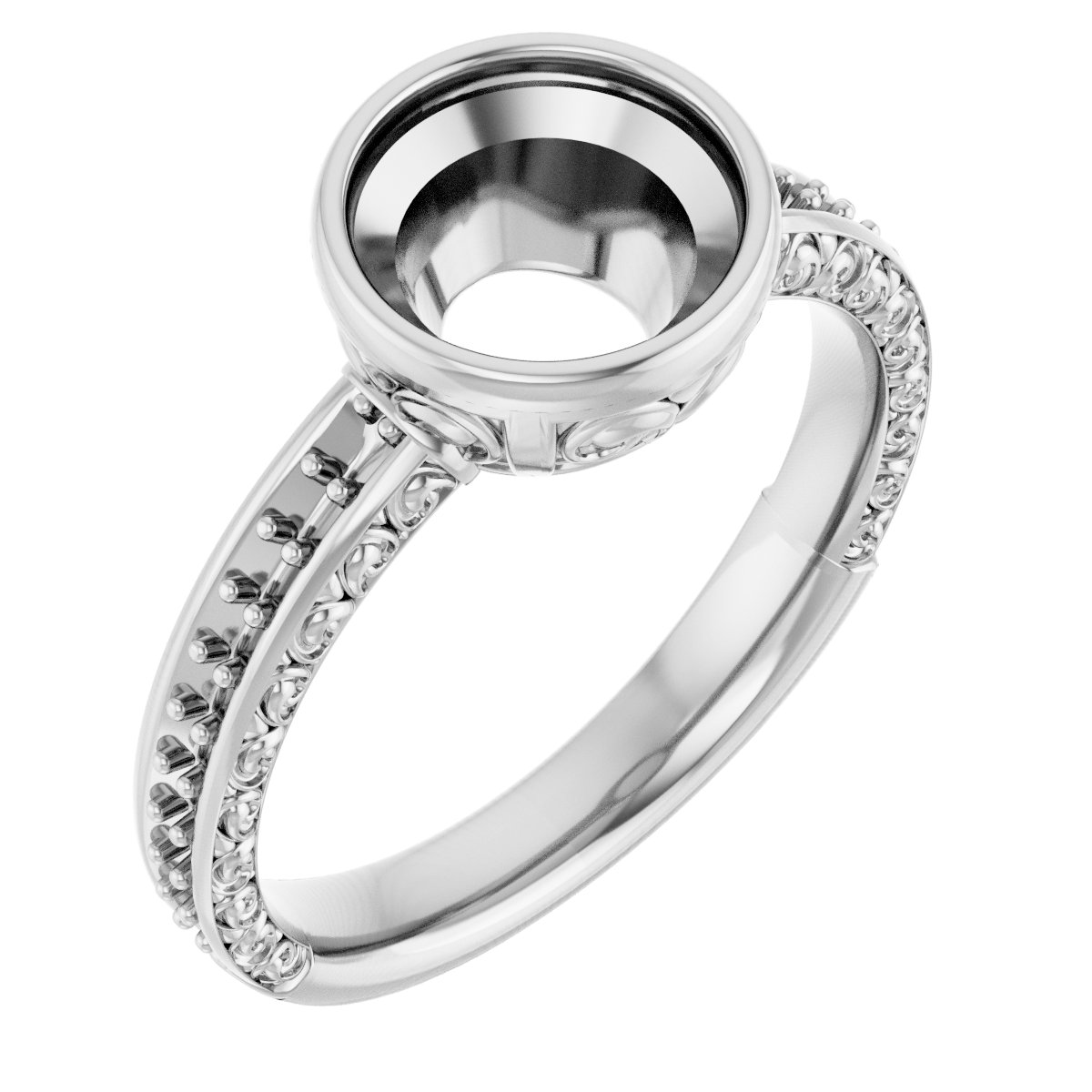 Bezel-Set Accented Engagement Ring