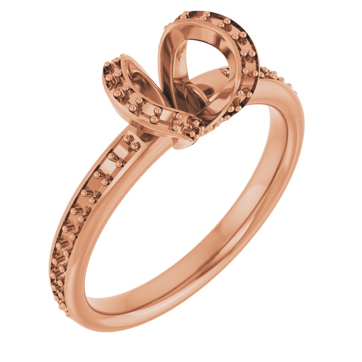 Half-Bezel Halo-Style Engagement Ring