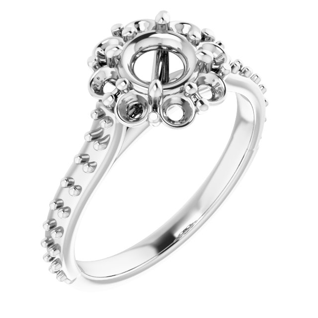 Halo-Style Floral Engagement Ring