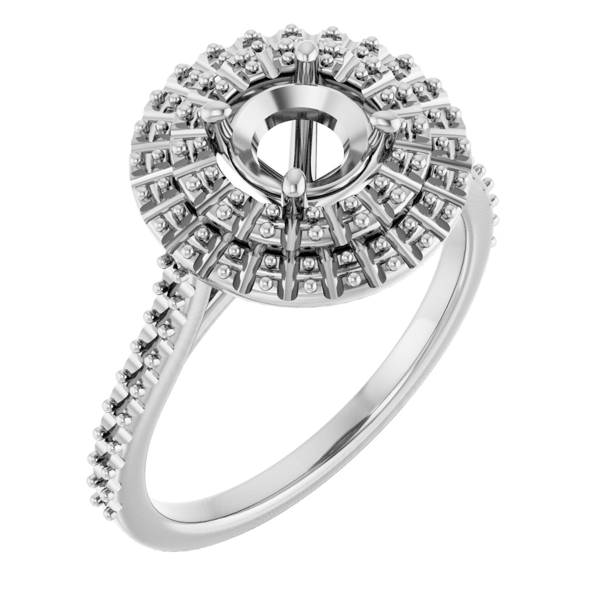Double Halo-Style Engagement Ring