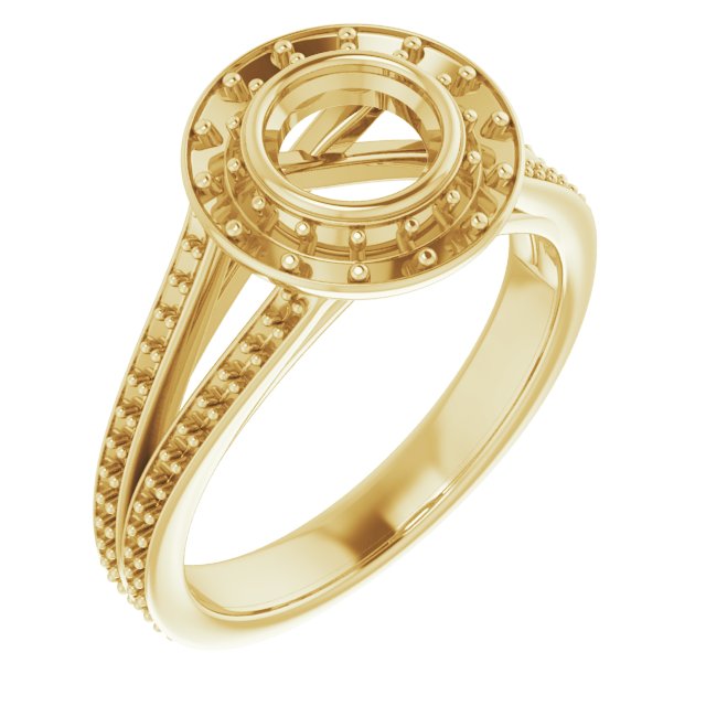 Bezel-Set Halo-Style Engagement Ring