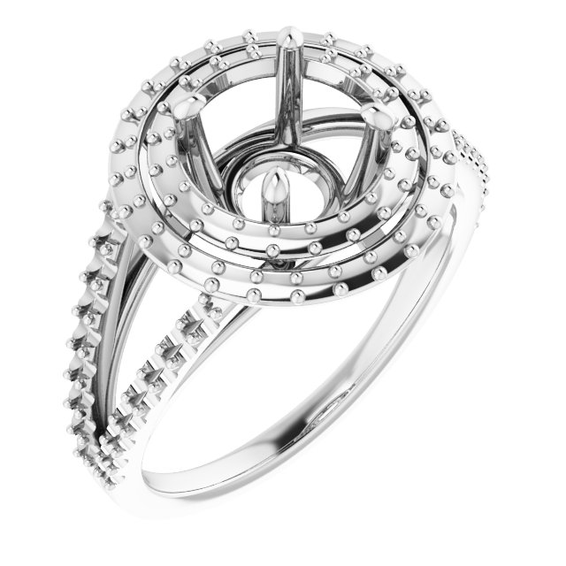 Double Halo-Style Engagement Ring