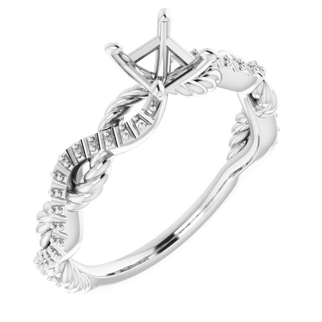 Accented Twisted Engagement Ring