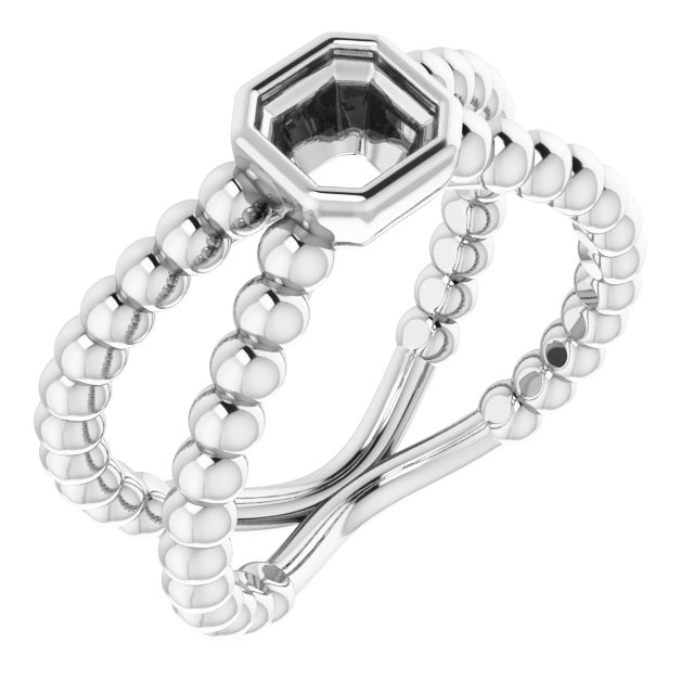 Beaded Bezel-Set Solitaire Ring