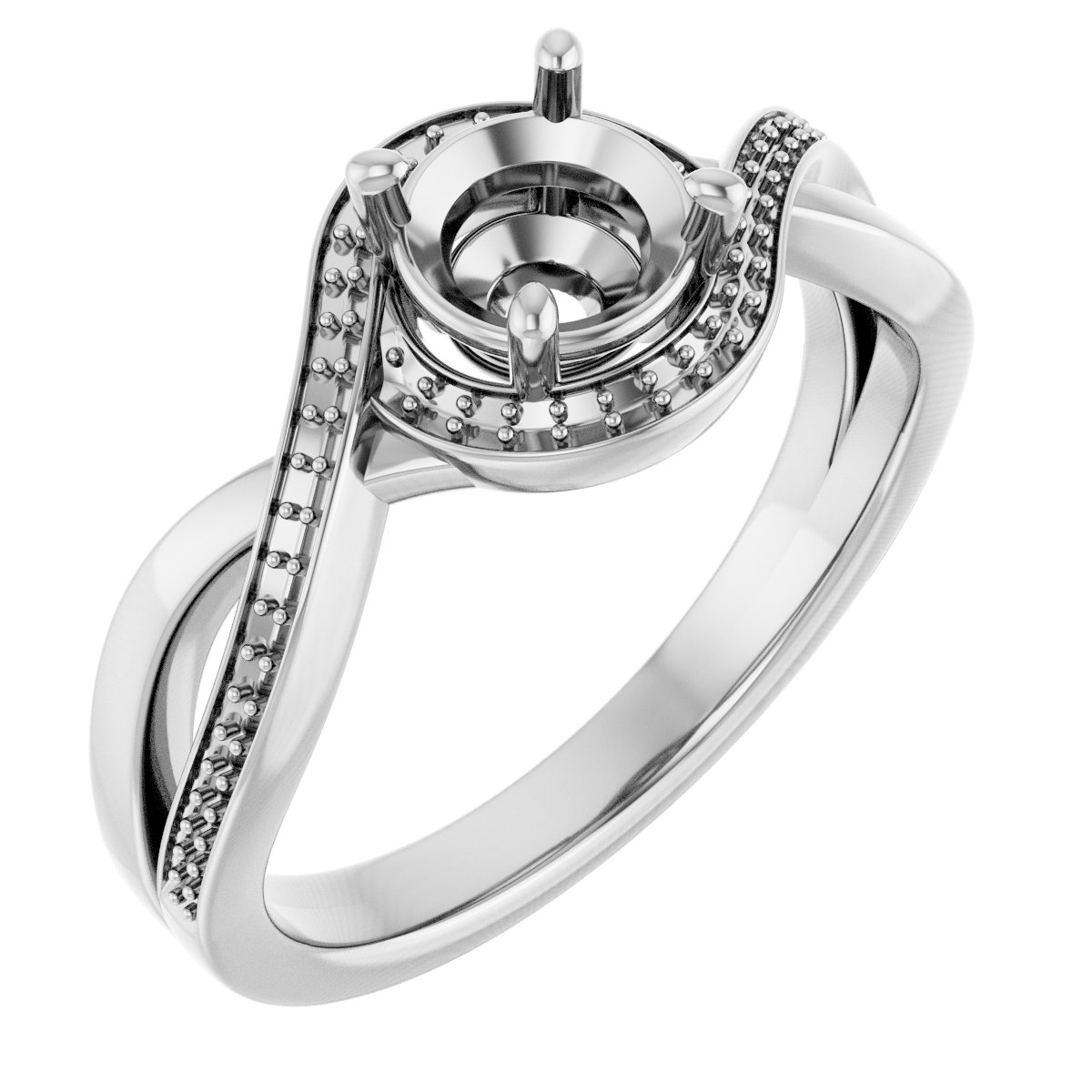 Halo-Style Bypass Engagement Ring