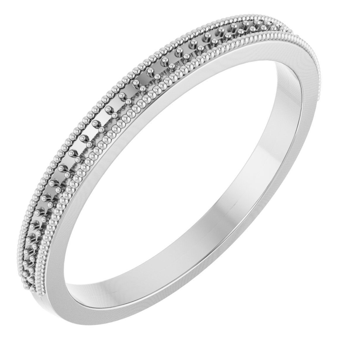 14K White .08 CTW Natural Diamond Anniversary Band