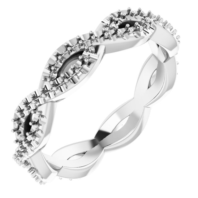 14K White .33 CTW Diamond Infinity Inspired Eternity Band Size 4.5 Ref 12705615