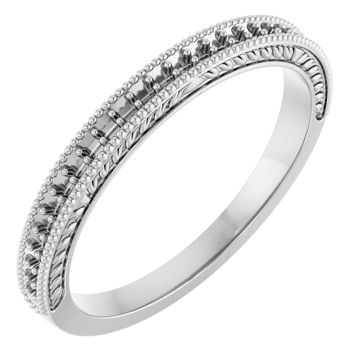 14K White 1/10 CTW Natural Diamond Anniversary Band