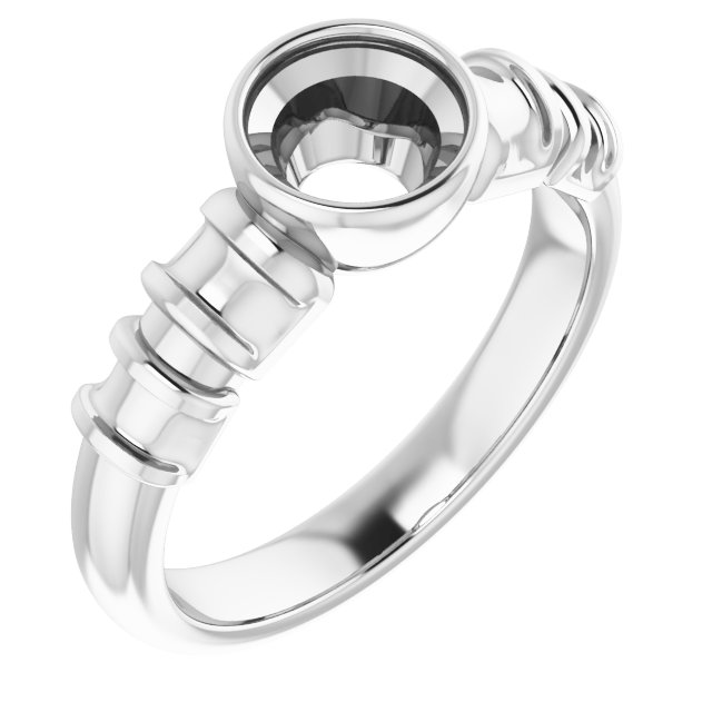 Bezel-Set Baguette Accented Engagement Ring