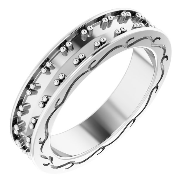 14K White 1.33 CTW Diamond Round Eternity Band Size 5 Ref 12152352