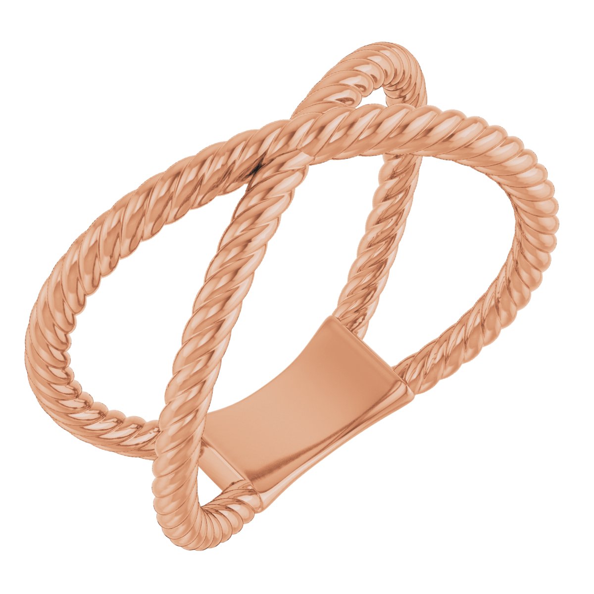 14K Rose Rope Criss-Cross Ring