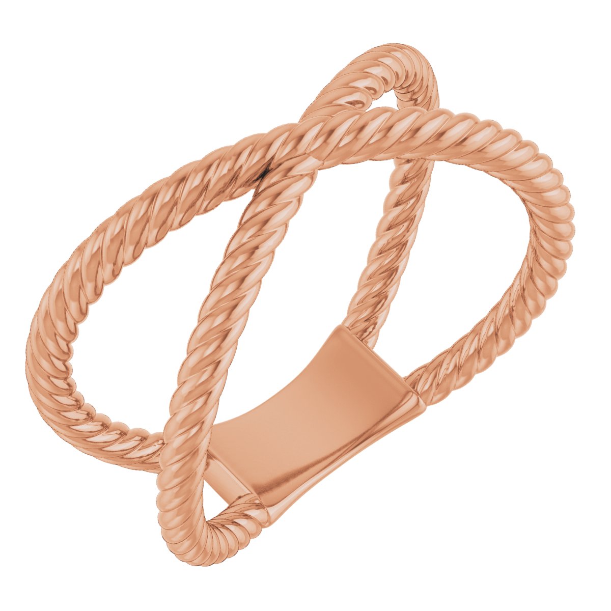 14K Rose Criss-Cross Rope Ring